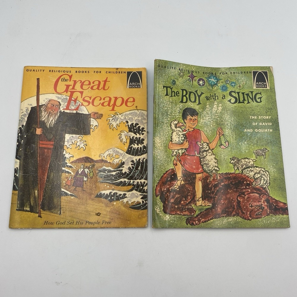 Vintage Set of 2 Religious Arch Books for‎ Children 1960s